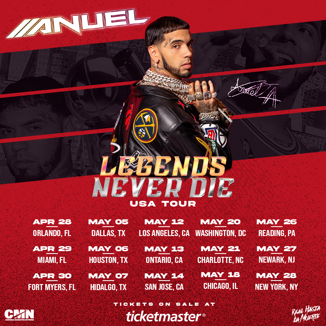 Anuel anunció el inicio de su tour Legends Never Die USA junto CMN